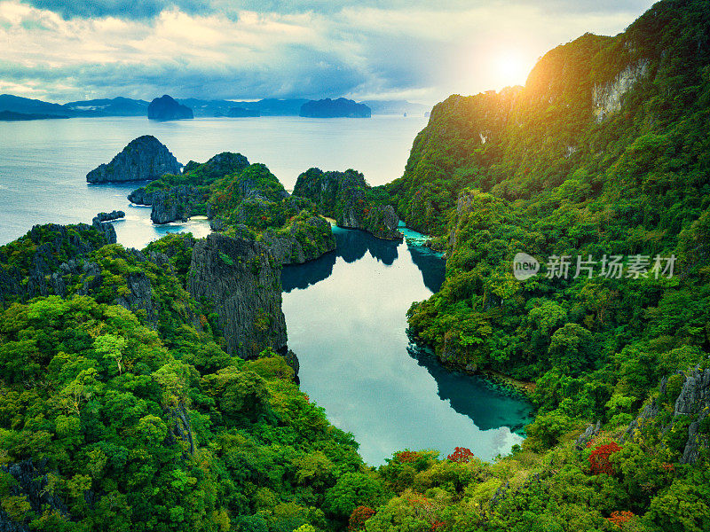 El Nido，巴拉望，菲律宾，鸟瞰图